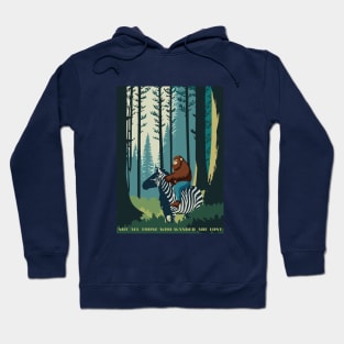 Zebra Sasquatch Not All Those Who Wander Are Lost Hoodie